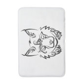 Schwarzer und weißer StammesLynx Badematte (Vorderseite Vertikal)