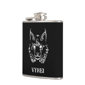 Schwarzer und weißer StammesLynx Flachmann (Links)