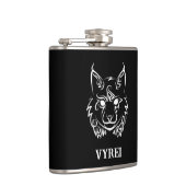 Schwarzer und weißer StammesLynx Flachmann (Rechts)