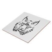 Schwarzer und weißer StammesLynx Fliese (Seite)