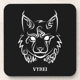 Schwarzer und weißer StammesLynx Getränkeuntersetzer