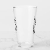 Schwarzer und weißer StammesLynx Glas (Links)