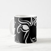 Schwarzer und weißer StammesLynx Kaffeetasse (Vorderseite Links)