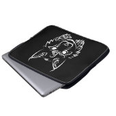 Schwarzer und weißer StammesLynx Laptopschutzhülle (Vorne Knopf)