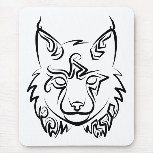 Schwarzer und weißer StammesLynx Mousepad (Vorne)