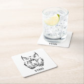 Schwarzer und weißer StammesLynx Rechteckiger Pappuntersetzer (Vor Ort)