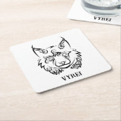 Schwarzer und weißer StammesLynx Rechteckiger Pappuntersetzer (angewinkelt)