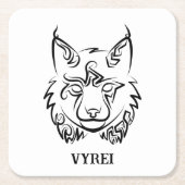 Schwarzer und weißer StammesLynx Rechteckiger Pappuntersetzer (Vorderseite)