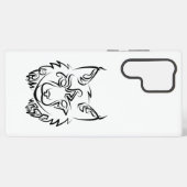 Schwarzer und weißer StammesLynx Samsung Galaxy Hülle (Rückseite (Horizontal))