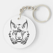 Schwarzer und weißer StammesLynx Schlüsselanhänger (Rückseite)