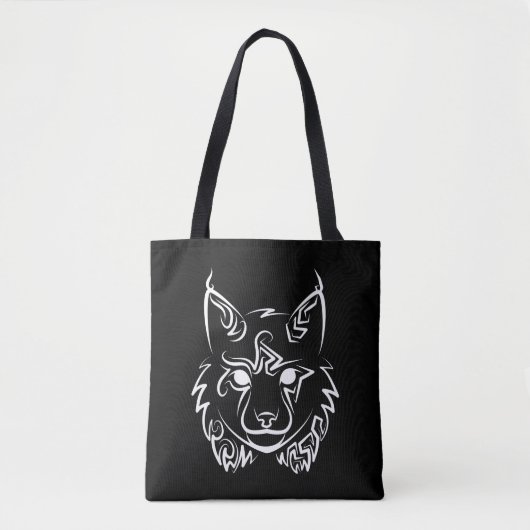 Schwarzer und weißer StammesLynx Tasche (Vorderseite)