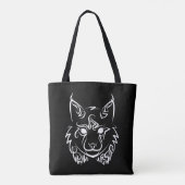 Schwarzer und weißer StammesLynx Tasche (Rückseite)