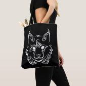 Schwarzer und weißer StammesLynx Tasche (Von Nahem)
