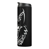 Schwarzer und weißer StammesLynx Thermosbecher (Nach rechts gedreht)