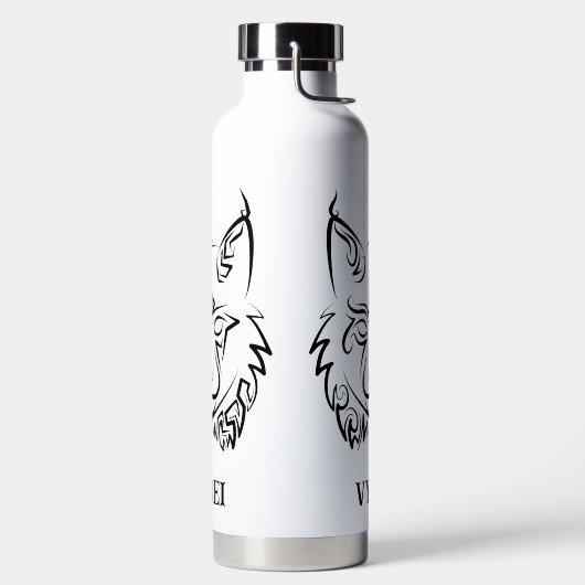 Schwarzer und weißer StammesLynx Trinkflasche (links)