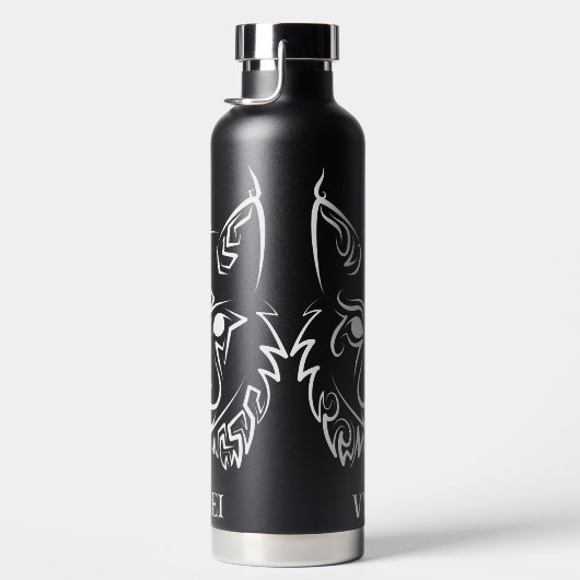 Schwarzer und weißer StammesLynx Trinkflasche (Rechts)