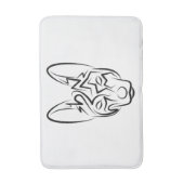 Schwarzer und weißer Stammhund Badematte (Vorderseite Vertikal)