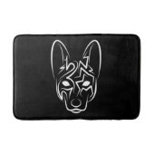 Schwarzer und weißer Stammhund Badematte (Vorderseite)