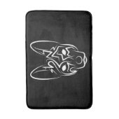 Schwarzer und weißer Stammhund Badematte (Vorderseite Vertikal)