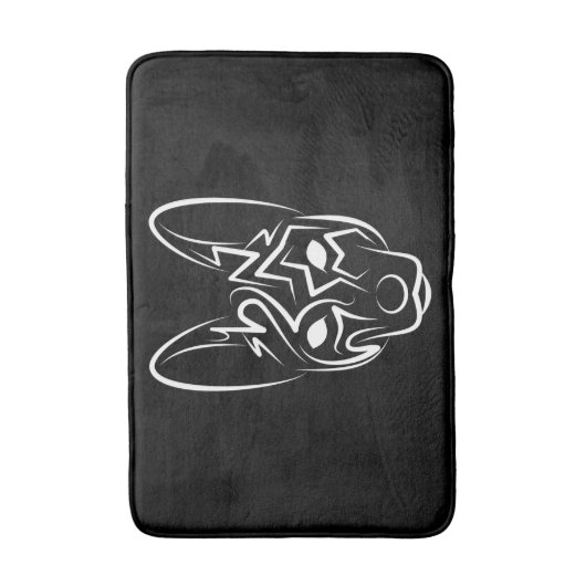 Schwarzer und weißer Stammhund Badematte (Vorderseite Vertikal)