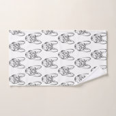 Schwarzer und weißer Stammhund Badhandtuch Set (Handtuch)