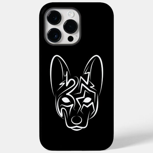 Schwarzer und weißer Stammhund Case-Mate iPhone Hülle (Rückseite)