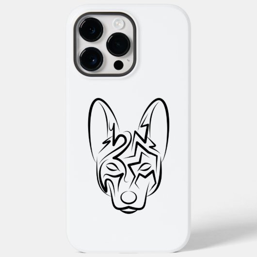 Schwarzer und weißer Stammhund Case-Mate iPhone Hülle (Rückseite)