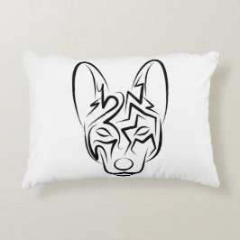 Schwarzer und weißer Stammhund Dekokissen