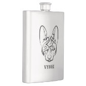 Schwarzer und weißer Stammhund Flachmann (Rechts)