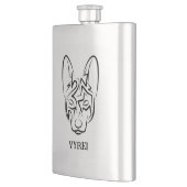 Schwarzer und weißer Stammhund Flachmann (Links)