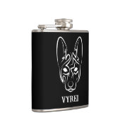 Schwarzer und weißer Stammhund Flachmann (Rechts)