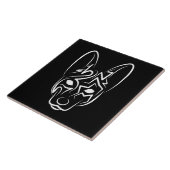 Schwarzer und weißer Stammhund Fliese (Seite)