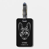 Schwarzer und weißer Stammhund Gepäckanhänger (Rückseite vertikal)
