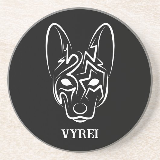 Schwarzer und weißer Stammhund Getränkeuntersetzer (Vorne)