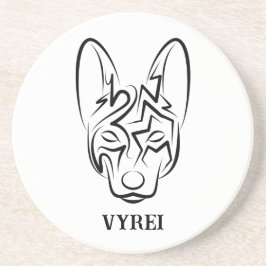 Schwarzer und weißer Stammhund Getränkeuntersetzer