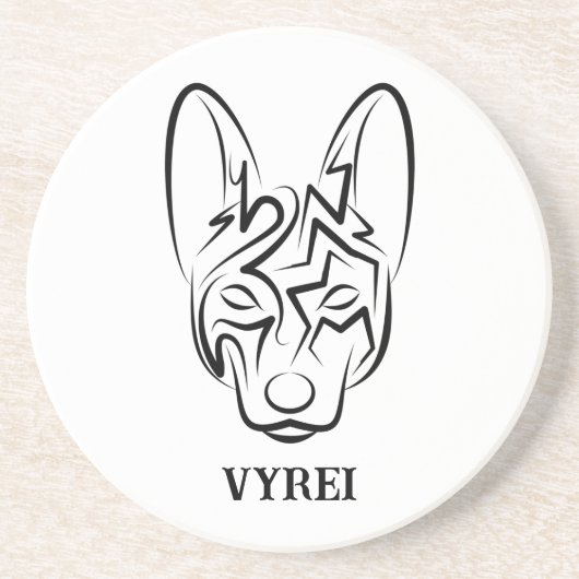 Schwarzer und weißer Stammhund Getränkeuntersetzer (Vorne)