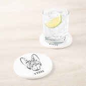 Schwarzer und weißer Stammhund Getränkeuntersetzer (Seite)