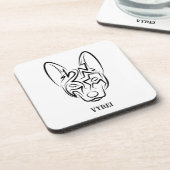 Schwarzer und weißer Stammhund Getränkeuntersetzer (Linke Seite)