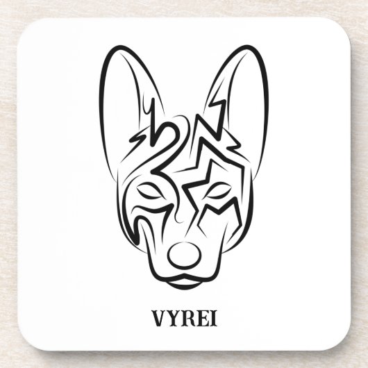 Schwarzer und weißer Stammhund Getränkeuntersetzer (Vorderseite)