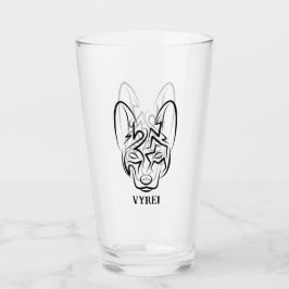 Schwarzer und weißer Stammhund Glas