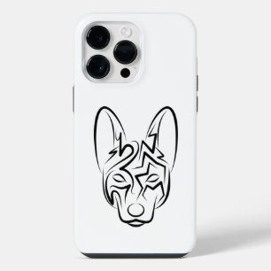 Schwarzer und weißer Stammhund iPhone 14 Pro Max Hülle