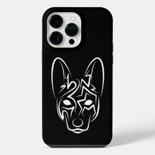 Schwarzer und weißer Stammhund iPhone 14 Pro Max Hülle