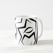 Schwarzer und weißer Stammhund Kaffeetasse (VorderseiteRechts)
