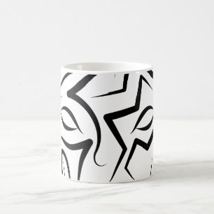Schwarzer und weißer Stammhund Kaffeetasse