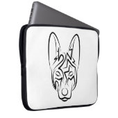 Schwarzer und weißer Stammhund Laptopschutzhülle (Vorne Rechts)