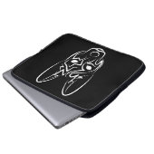 Schwarzer und weißer Stammhund Laptopschutzhülle (Vorne Knopf)