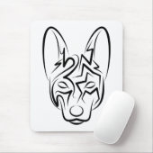 Schwarzer und weißer Stammhund Mousepad (Mit Mouse)