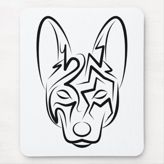 Schwarzer und weißer Stammhund Mousepad (Vorne)