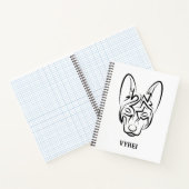 Schwarzer und weißer Stammhund Notizblock (Innenseite)