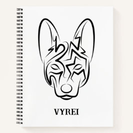 Schwarzer und weißer Stammhund Notizblock